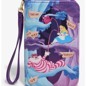 Loungefly Disney Alice In Wonderland Wallet Alice & Cheshire Cat Scene Wristlet